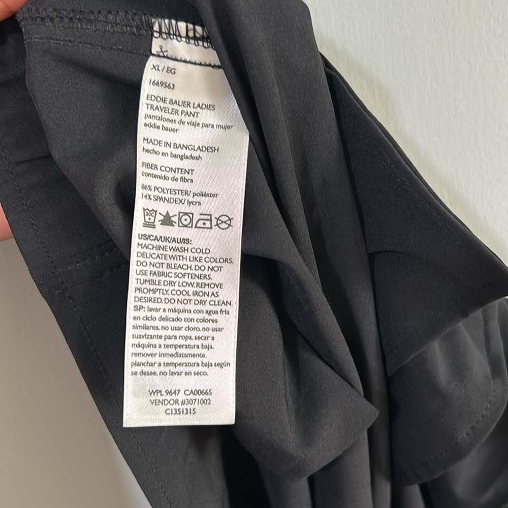 EDDIE BAUER WOMENS HIGH RISE TRAVELER PANTS ATHLETIC BLACK SIZE XL - Picture 10 of 12
